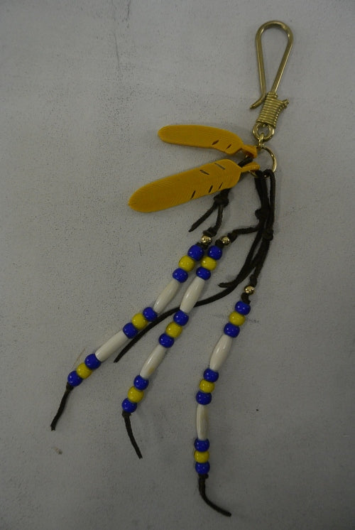 2016 S/S TMT WHITE BEADS×FEATHER KEY HOLDER BEIGE