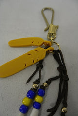 2016 S/S TMT WHITE BEADS×FEATHER KEY HOLDER BEIGE