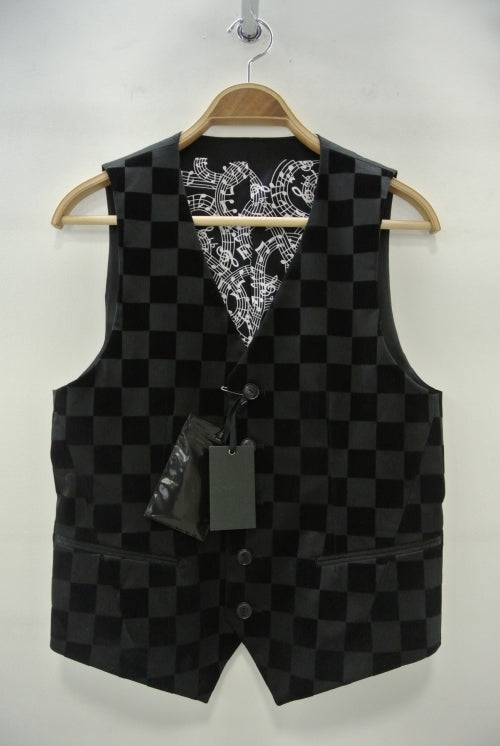 2015 S/S NUMBER (N)INE TAILORED VEST_PATTERN BLACK