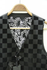 2015 S/S NUMBER (N)INE TAILORED VEST_PATTERN BLACK
