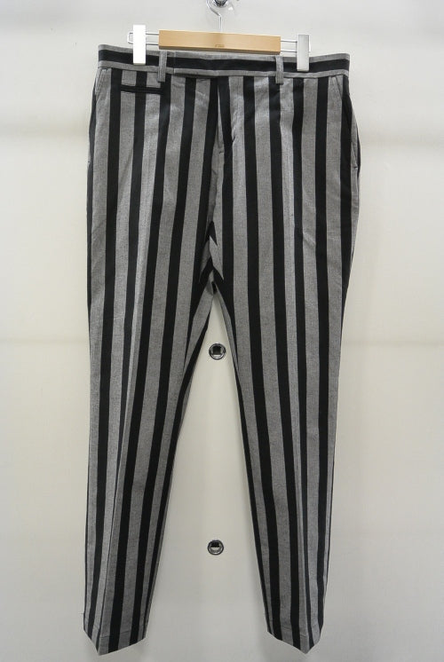 2016 S/S GalaabenD ツイルストレッチ ワイドストライプ tapered PT BLACK×OFF WHITE