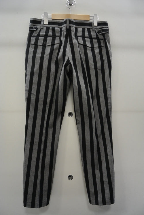 2016 S/S GalaabenD ツイルストレッチ ワイドストライプ tapered PT BLACK×OFF WHITE