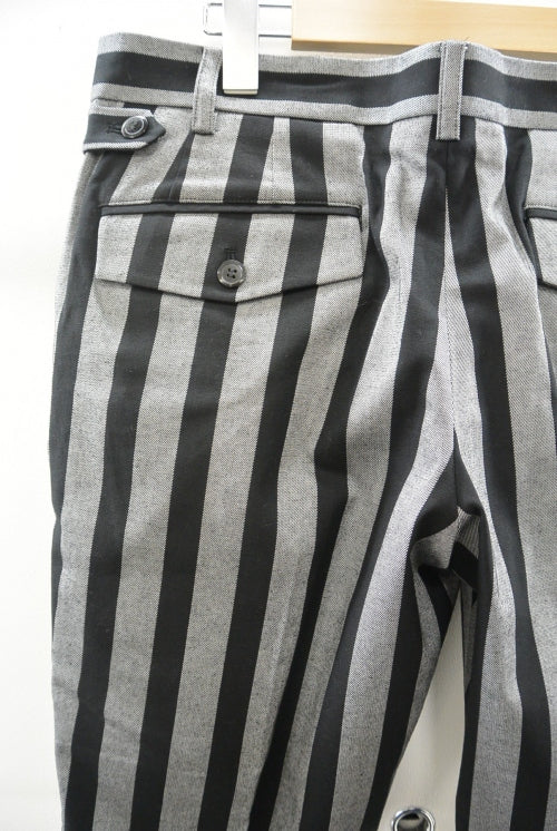 2016 S/S GalaabenD ツイルストレッチ ワイドストライプ tapered PT BLACK×OFF WHITE