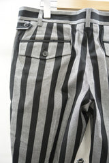2016 S/S GalaabenD ツイルストレッチ ワイドストライプ tapered PT BLACK×OFF WHITE