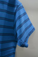 2016 S/S M / original jacquard crazy border crew neck t-shirts (blue)