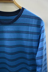 2016 S/S M l/s original jacquard crazy border crew neck t-shirts (blue)