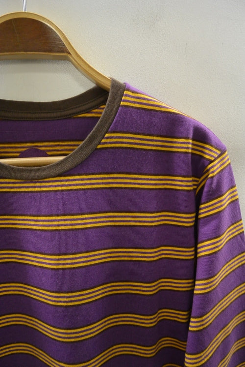 2016 S/S M l/s original jacquard crazy border crew neck t-shirts (purple)