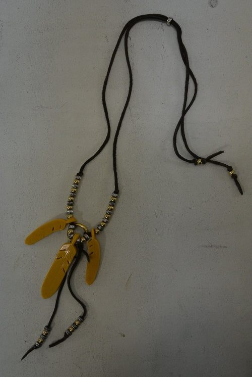 2016 S/S TMT SILVER x FEATHER NECKLACE BEIGE