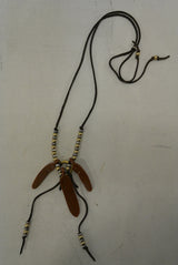 2016 S/S TMT SILVER x FEATHER NECKLACE BROWN