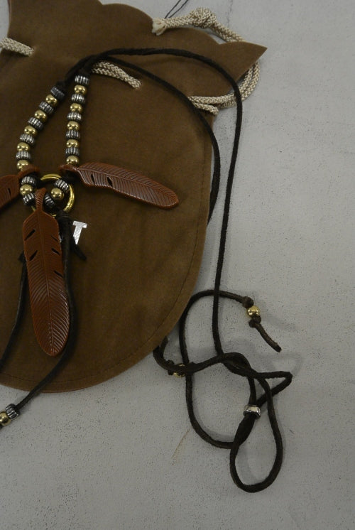 2016 S/S TMT SILVER x FEATHER NECKLACE BROWN
