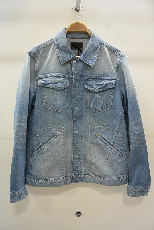 2016 S/S NUMBER (N)INE　FLY FLONT STRETCH DENIM JACKET__DAMAGE BLUE