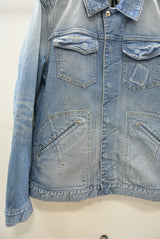 2016 S/S NUMBER (N)INE　FLY FLONT STRETCH DENIM JACKET__DAMAGE BLUE