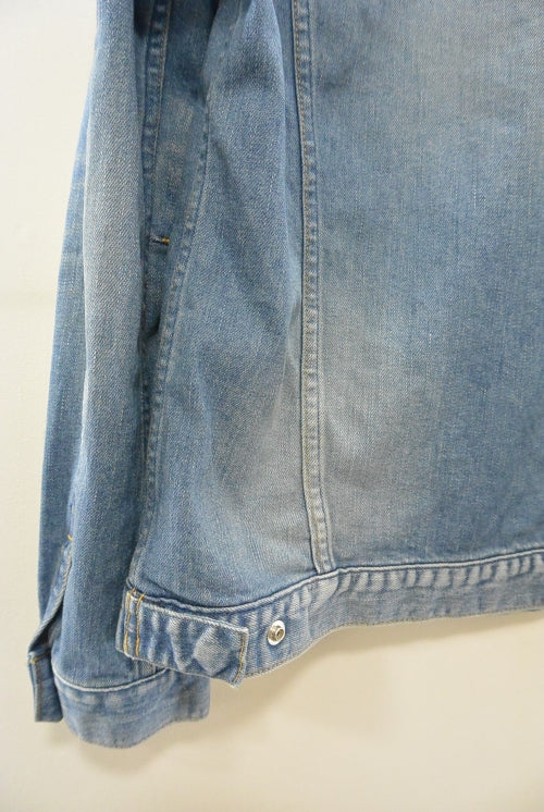 2016 S/S NUMBER (N)INE　FLY FLONT STRETCH DENIM JACKET__DAMAGE BLUE
