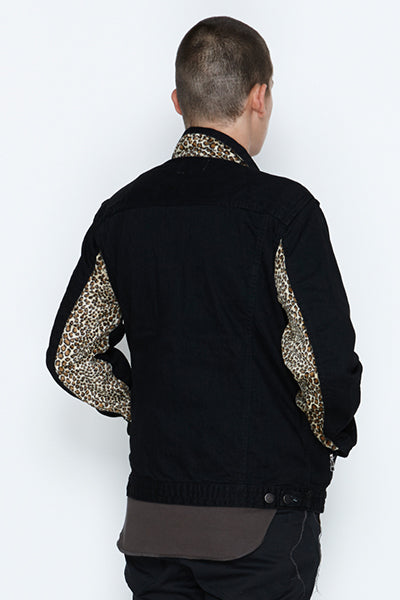 2017 S/S n(n) BY NUMBER (N)INE DENIM JACKET_STRETCH DENIM(LEOPARD) BLACK