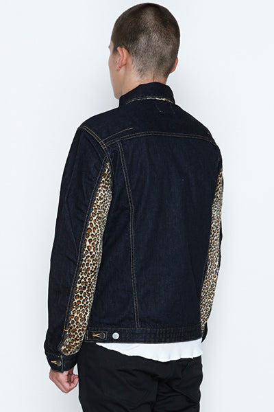 2017 S/S n(n) BY NUMBER (N)INE DENIM JACKET_STRETCH DENIM(LEOPARD) BLACK