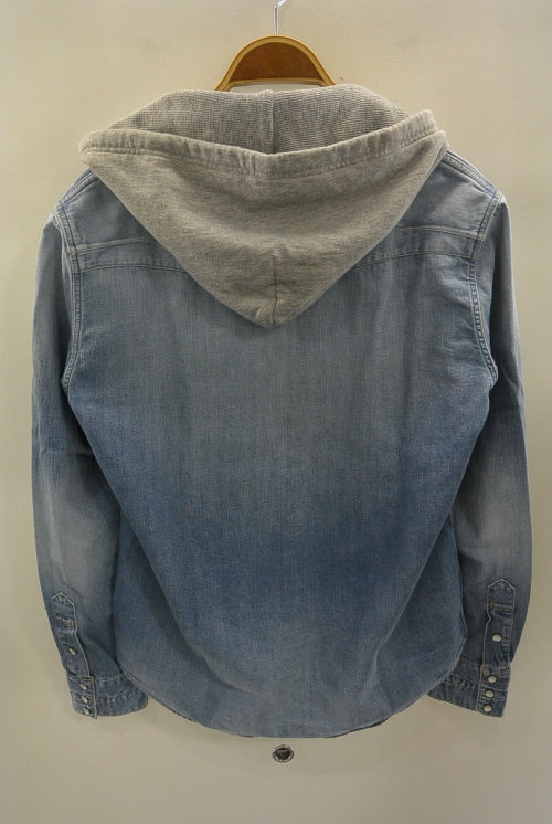 2017 S/S n(n) BY NUMBER (N)INE HOODED WESTERN SHIRTS_DENIM(DAMAGE_3D STARS) BLUE