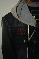 2017 S/S n(n) BY NUMBER (N)INE HOODED WESTERN SHIRTS_DENIM(DAMAGE_3D STARS) BLACK