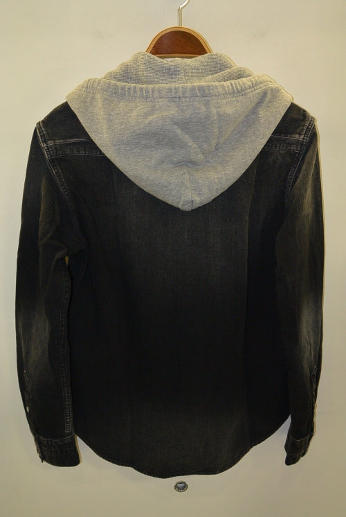2017 S/S n(n) BY NUMBER (N)INE HOODED WESTERN SHIRTS_DENIM(DAMAGE_3D STARS) BLACK