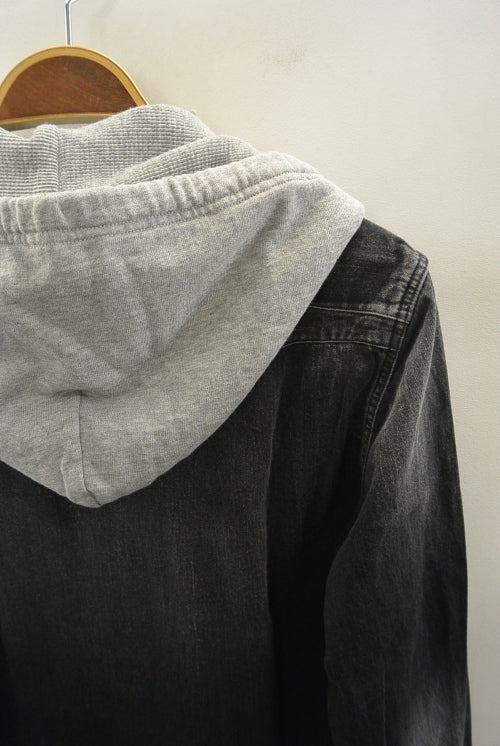 2017 S/S n(n) BY NUMBER (N)INE HOODED WESTERN SHIRTS_DENIM(DAMAGE_3D STARS) BLACK