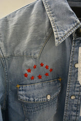 2017 S/S n(n) BY NUMBER (N)INE WESTERN SHIRTS_DENIM(DAMAGE_3D STAR) BLUE