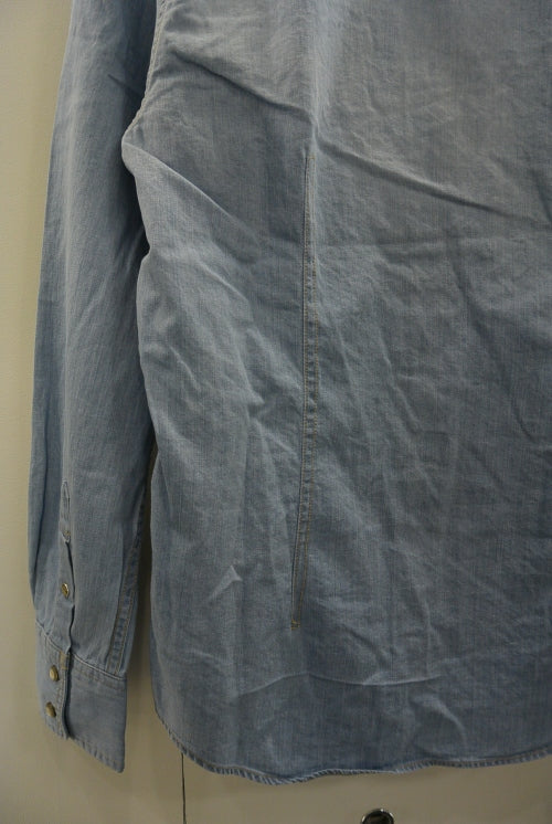 2017 S/S TMT L/SL PRINT DENIM SHIRTS INDIGO LIGHT