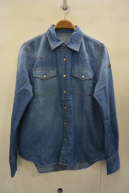 2017 S/S TMT L/SL PRINT DENIM SHIRTS INDIGO