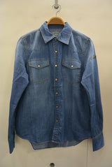 2017 S/S TMT L/SL PRINT DENIM SHIRTS INDIGO