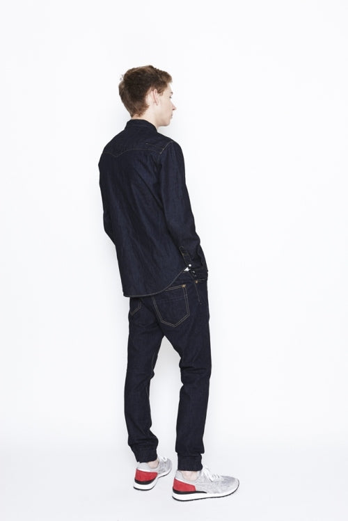 2016 S/S n(n) BY NUMBER (N)INE　BAND COLLAR　WESTERN SHIRTS_DENIM(WASHED) BLUE