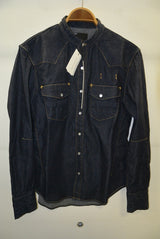 2016 S/S n(n) BY NUMBER (N)INE　BAND COLLAR　WESTERN SHIRTS_DENIM(WASHED) BLUE