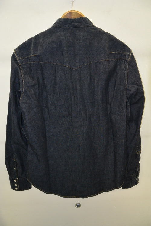 2016 S/S n(n) BY NUMBER (N)INE　BAND COLLAR　WESTERN SHIRTS_DENIM(WASHED) BLUE