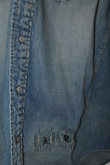 2016 S/S n(n) BY NUMBER (N)INE　BAND COLLAR WESTERN SHIRTS_DENIM(DAMAGE) BLUE