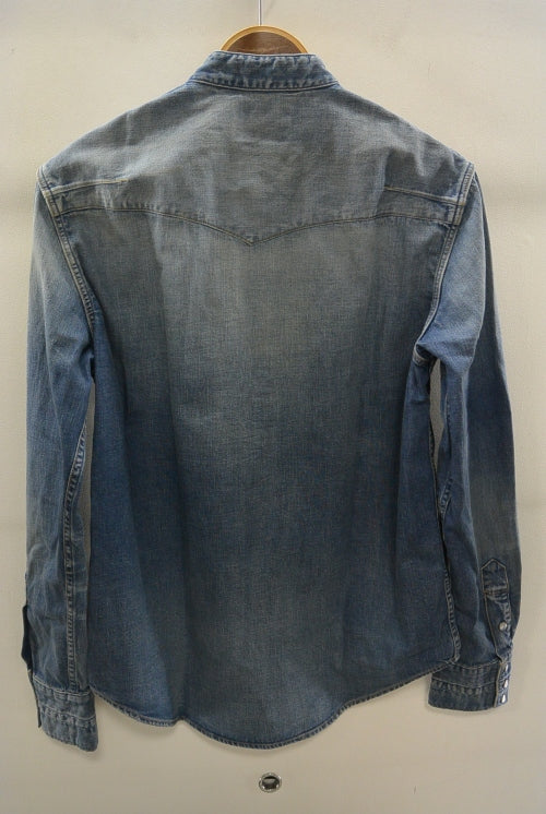 2016 S/S n(n) BY NUMBER (N)INE　BAND COLLAR WESTERN SHIRTS_DENIM(DAMAGE) BLUE