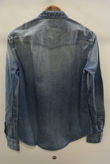 2016 S/S n(n) BY NUMBER (N)INE　BAND COLLAR WESTERN SHIRTS_DENIM(DAMAGE) BLUE
