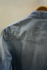 2016 S/S n(n) BY NUMBER (N)INE　BAND COLLAR WESTERN SHIRTS_DENIM(DAMAGE) LIGHT BLUE 
