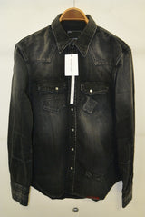 2016 S/S n(n) BY NUMBER (N)INE　WESTERN SHIRTS_DENIM(DAMAGE) BLACK