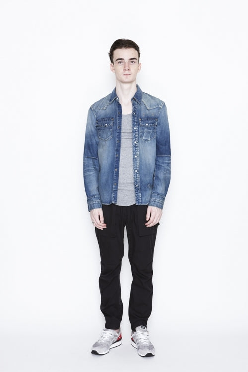 2016 S/S n(n) BY NUMBER (N)INE　WESTERN SHIRTS_DENIM(DAMAGE) BLUE 
