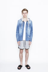 2016 S/S n(n) BY NUMBER (N)INE　HOODED WESTERN SHIRTS_DENIM(DAMAGE) LIGHT BLUE 