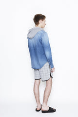 2016 S/S n(n) BY NUMBER (N)INE　HOODED WESTERN SHIRTS_DENIM(DAMAGE) LIGHT BLUE 