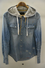 2016 S/S n(n) BY NUMBER (N)INE　HOODED WESTERN SHIRTS_DENIM(DAMAGE) LIGHT BLUE 