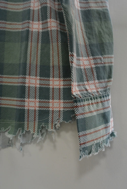 2016 S/S M / original madras cut off check shirts (green)