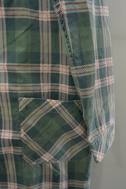 2016 S/S M / original madras long check shirts (green)
