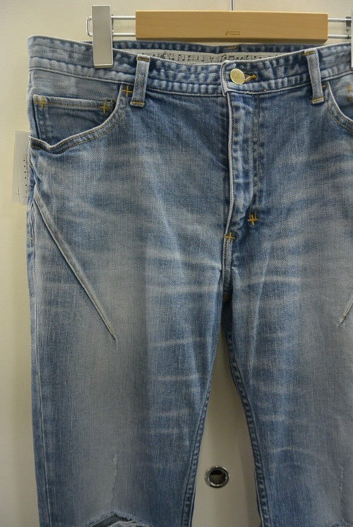 2017 S/S n(n) BY NUMBER (N)INE SKINNY PANT_STRETCH DENIM(DAMAGE_CROSS) BLUE