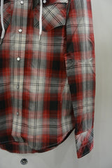 2017 S/S NUMBER (N)INE HOODED WESTERN SHIRTS_OMBRE CHECK RED