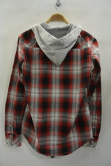 2017 S/S NUMBER (N)INE HOODED WESTERN SHIRTS_OMBRE CHECK RED