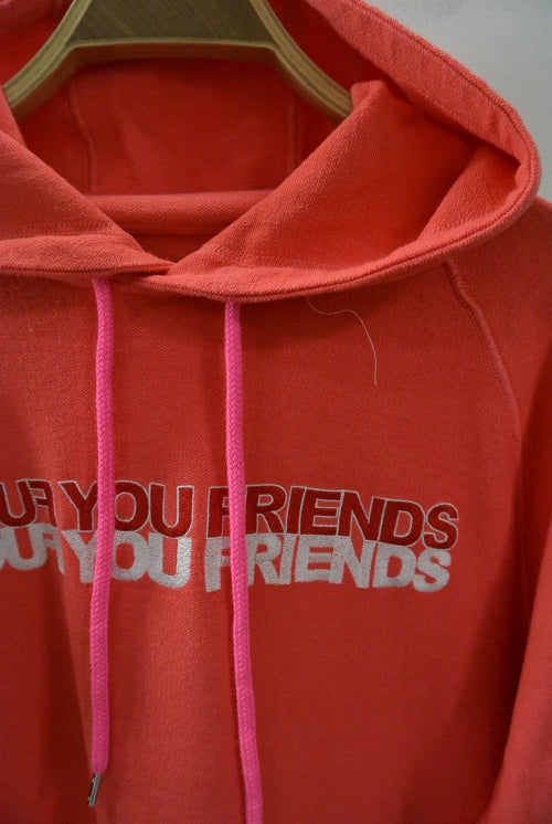 2018 S/S M reverse sweat pull over hoodie (FUCK YOU FRIENDS) (high light pink)