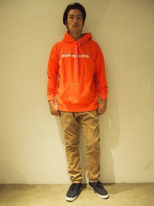 2018 S/S M reverse sweat pull over hoodie (FUCK YOU FRIENDS) (high light pink)
