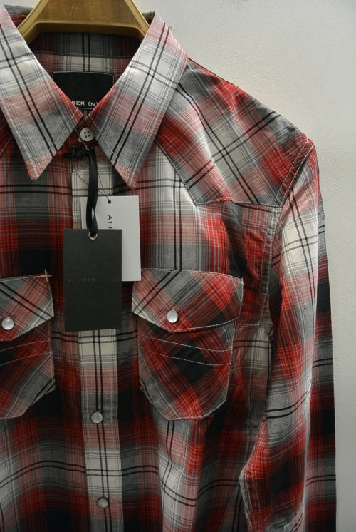 2017 S/S NUMBER (N)INE WESTERN SHIRTS_OMBRE CHECK RED