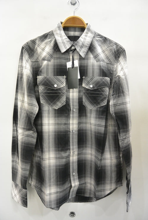 2017 S/S NUMBER (N)INE WESTERN SHIRTS_OMBRE CHECK BLACK