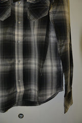 2017 S/S NUMBER (N)INE WESTERN SHIRTS_OMBRE CHECK BLACK