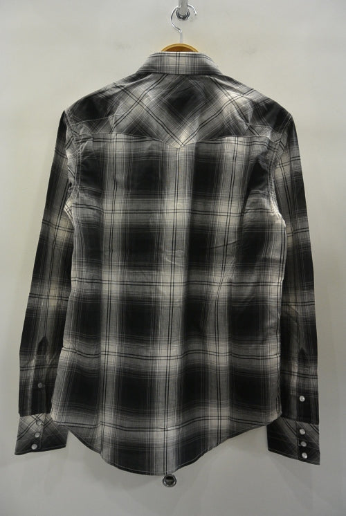 2017 S/S NUMBER (N)INE WESTERN SHIRTS_OMBRE CHECK BLACK